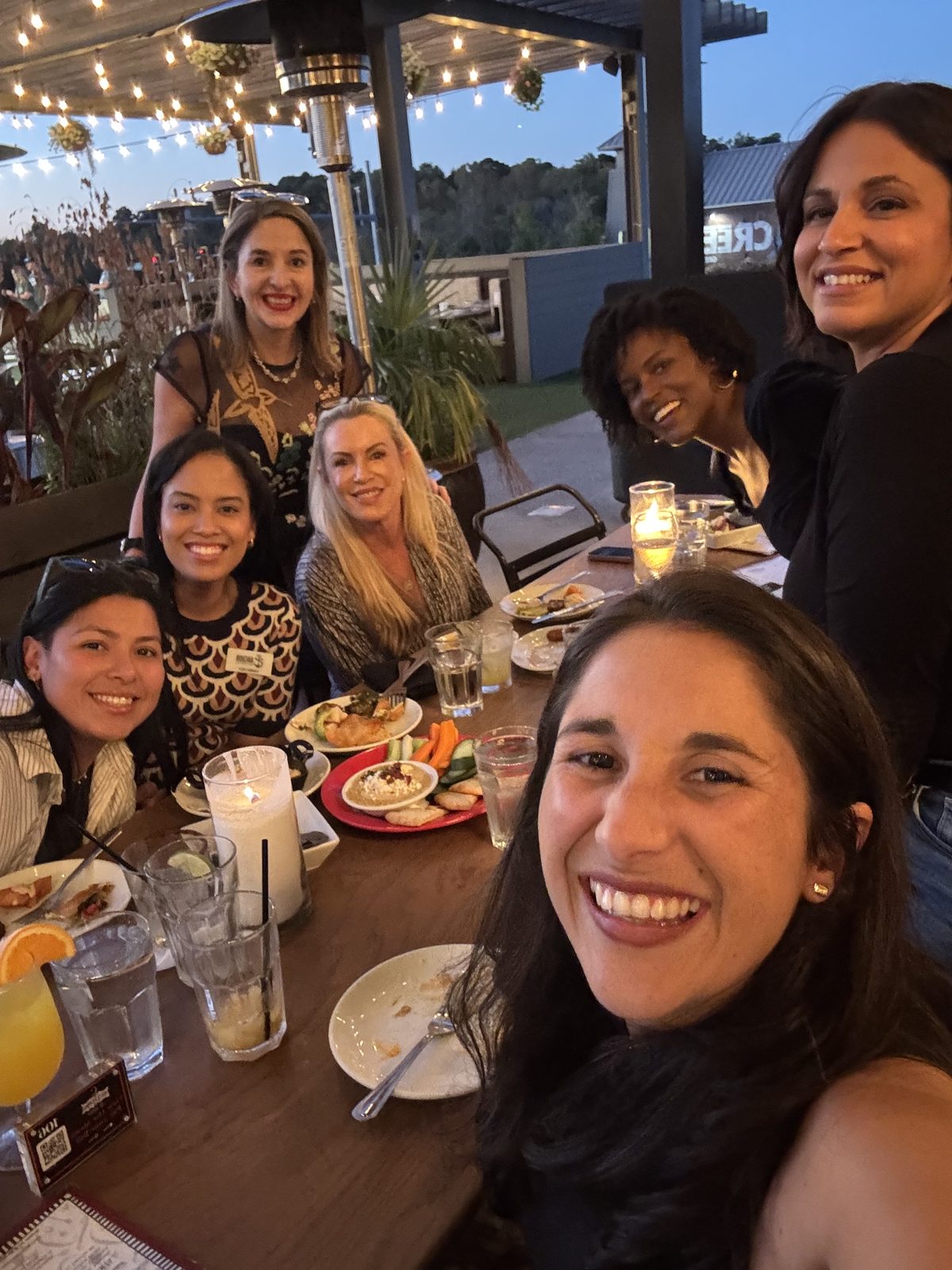 Members connecting over dinner