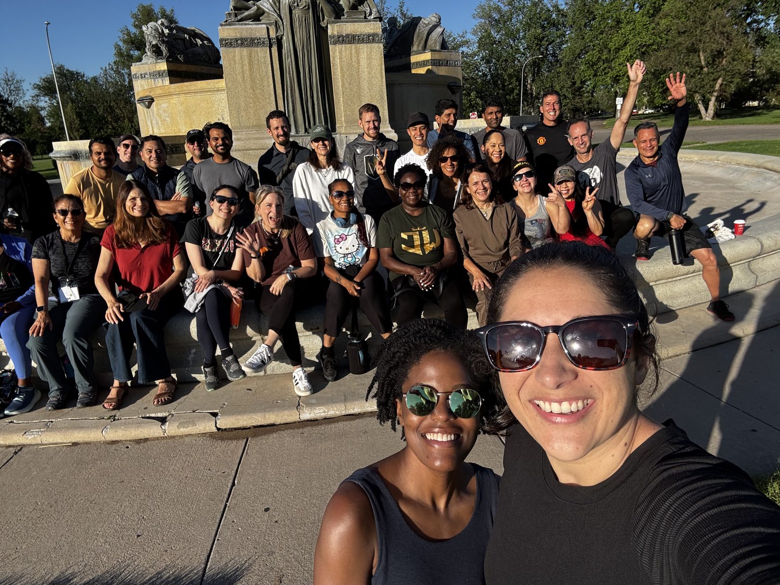 The group at a community event